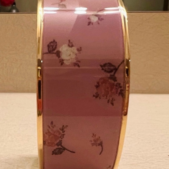 Coach Rose Bouquet Print Bangle Gold Plated/ Blossom Coated MSRP:$148 - Picture 2 of 4